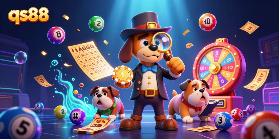Experience thrilling gaming at qs88 with detectives uncovering treasures among vibrant lottery elements.