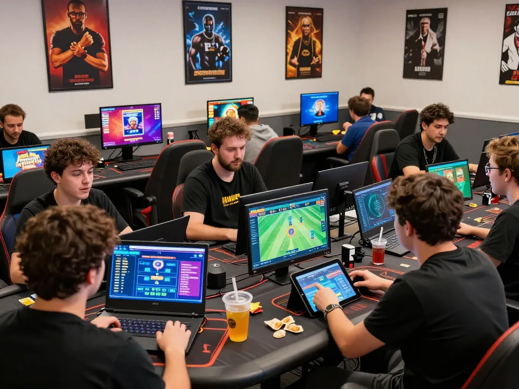 Exciting gaming scene with players enjoying 23win online games and promotions.
