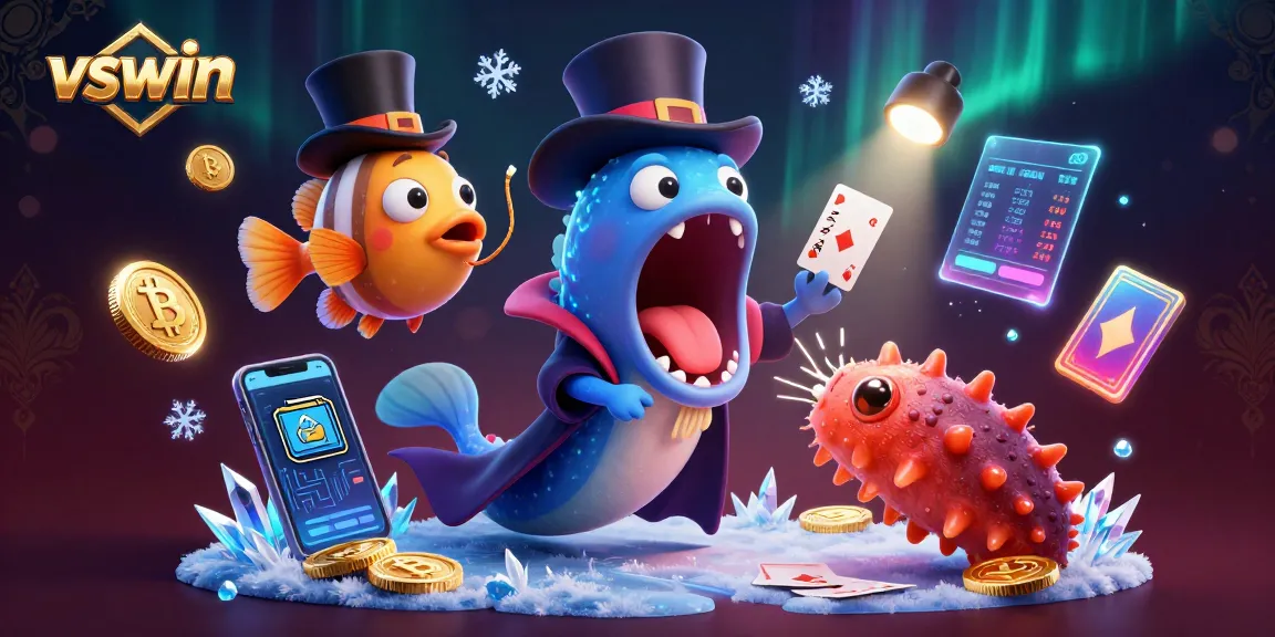 VSWIN engaging deep-sea creatures in a magical casino act featuring luminous elements