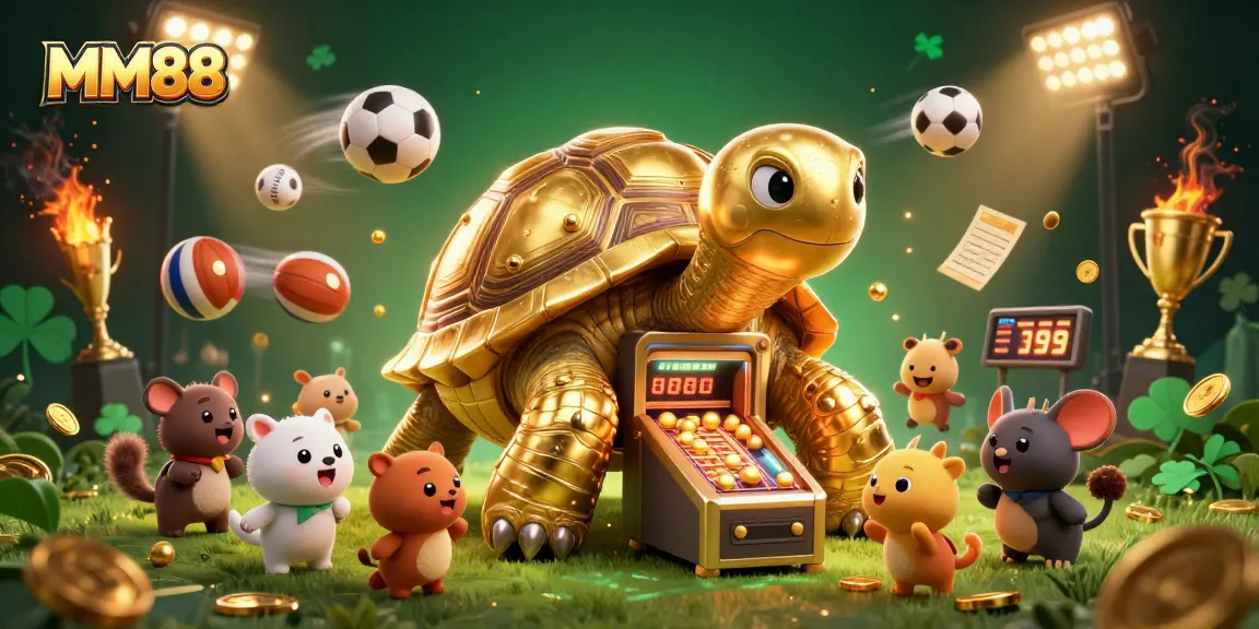 Experience thrilling games at MM88 with a vibrant 3D casino scene full of excitement and action.