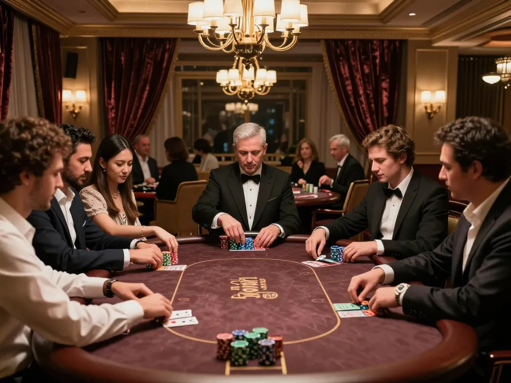 High-stakes poker game in luxurious setting at https://789winn.click/, showcasing strategic gameplay and exclusive atmosphere.