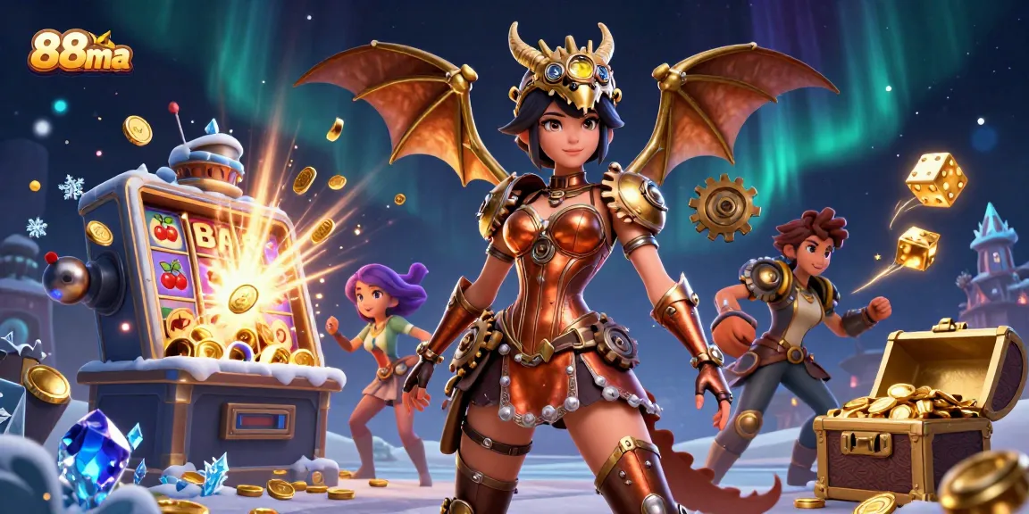 Spin and win with 88ma's dynamic casino scene featuring jackpots and vibrant gaming elements.