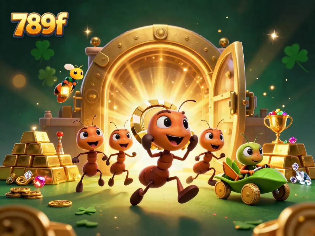 Join the fun of 789f as ants racing to secure a giant poker chip in a treasure-filled heist!
