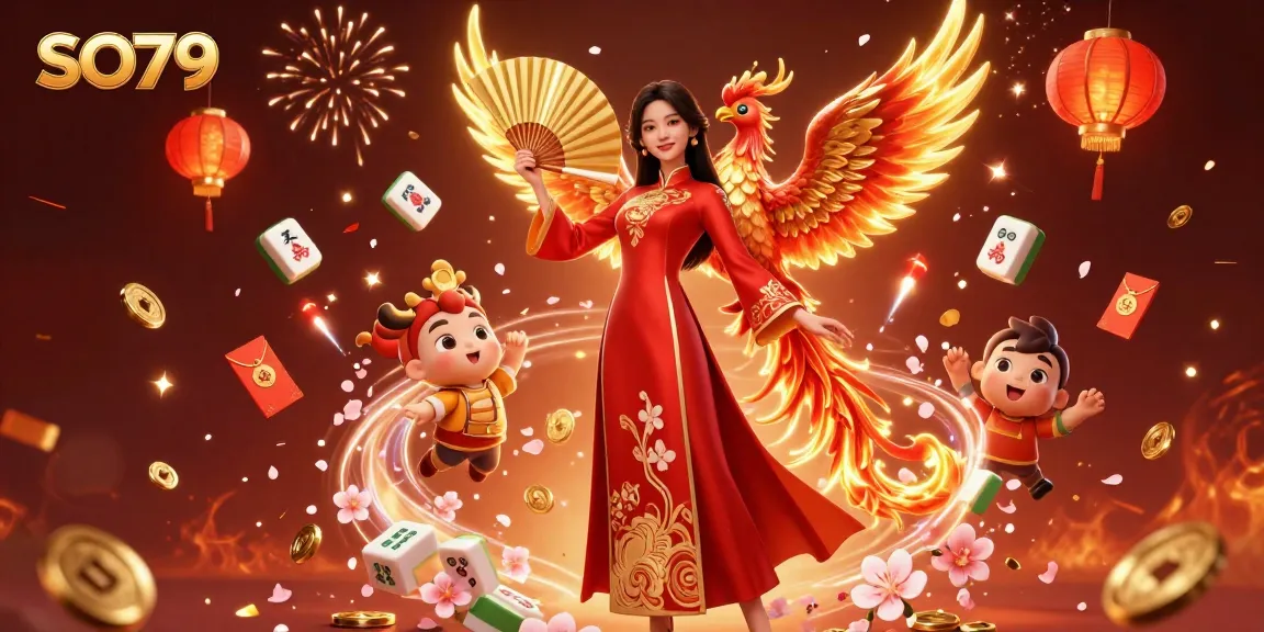 Experience the thrill of SO79 with vibrant golden elements and a captivating festive scene.