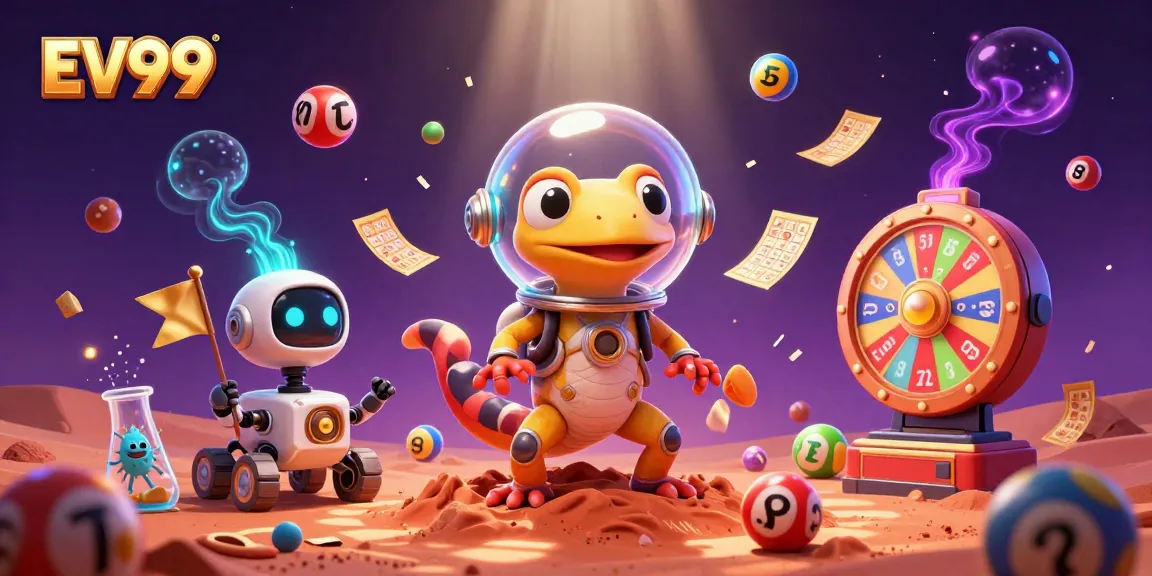 Experience EV99's vibrant Martian casino adventure filled with lottery excitement and alien fun.