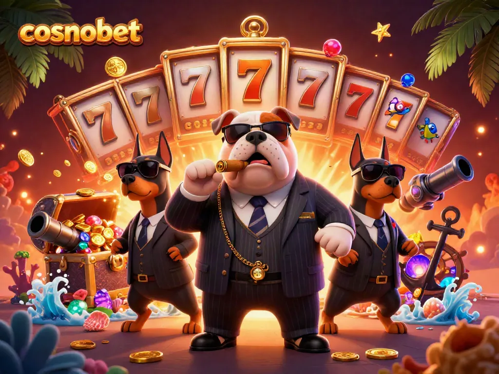 Experience thrilling gaming at Cosmobet with jackpot slots and vibrant casino illustrations.