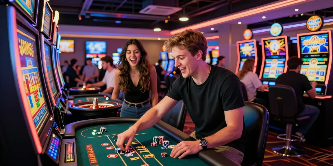 Players enjoying exciting games at credit card casinos on https://jumpspace.org.uk, highlighting vibrant atmosphere and diverse options.