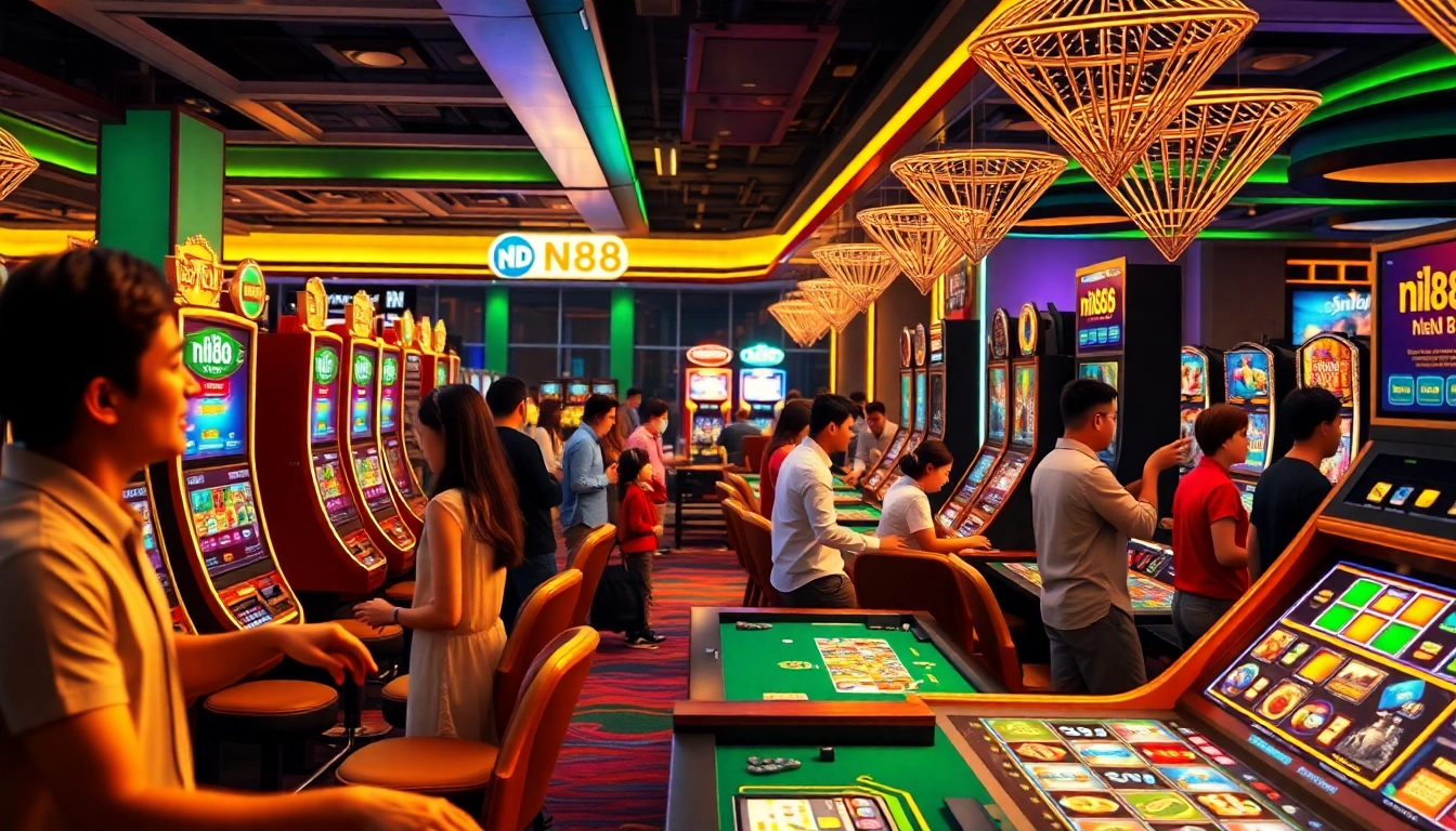 Engaging players at nk88's modern online gambling platform, showcasing excitement and luxury.