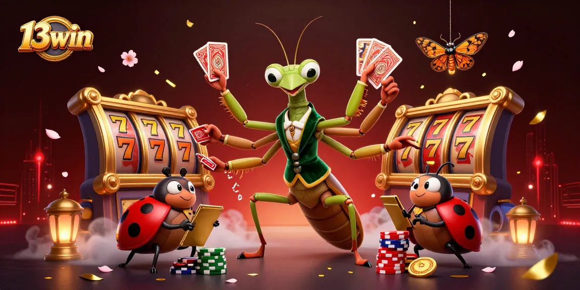 Experience 13win's thrilling slot games with vibrant characters and dynamic elements.