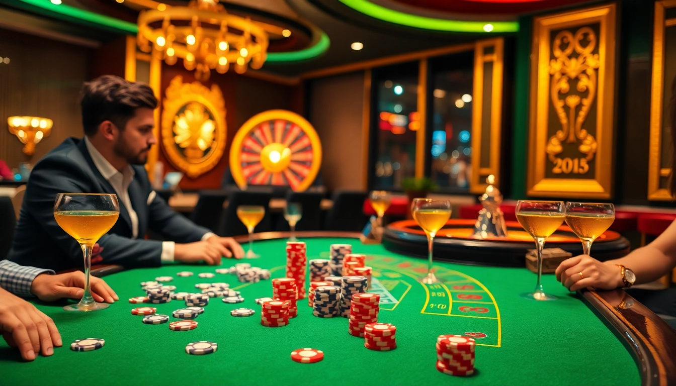 Players enjoying an exhilarating game at the sun win casino, focused on poker chips and roulette action.