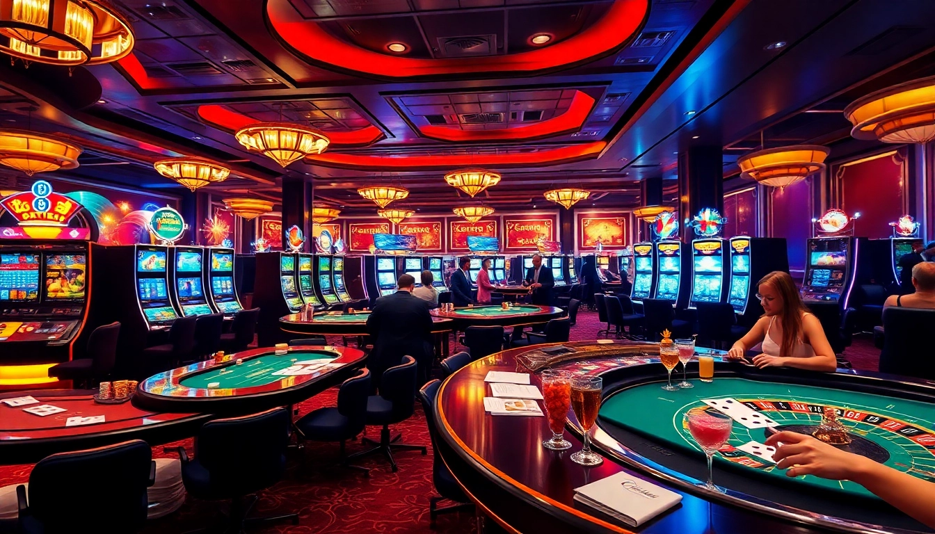 Excited players engaged in various games at a casino while focusing on đăng nhập xx88 for online gambling.