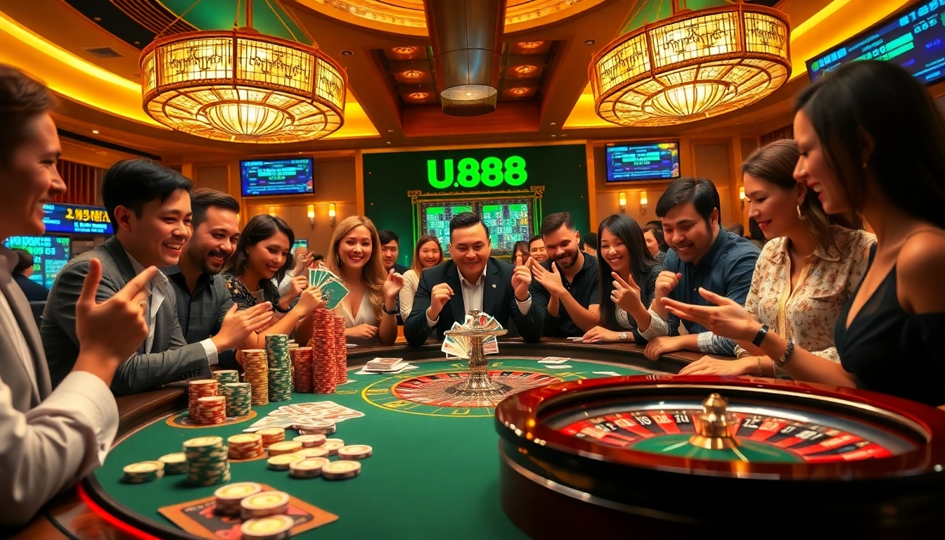 Experience the excitement at U888 as players engage in thrilling casino games.