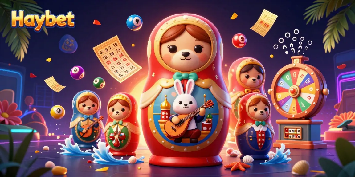 Engage in thrilling gameplay with Haybet’s vibrant casino scene featuring dynamic elements around cartoon bears.