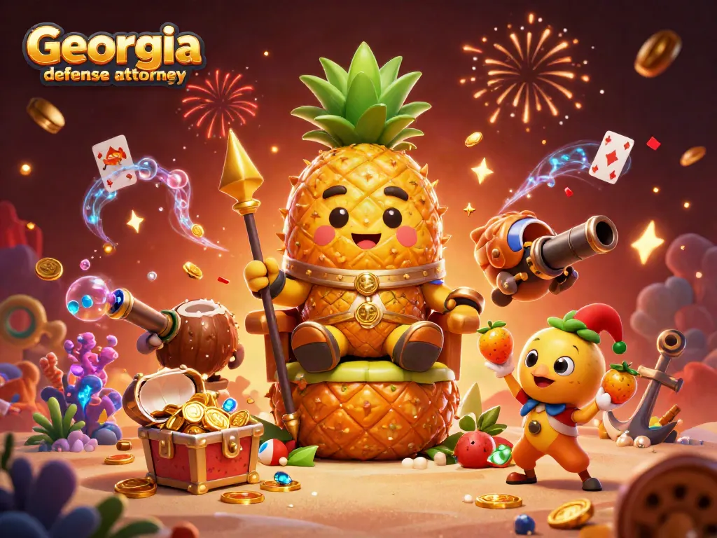 Engage with an ultra-detailed 3D scene showcasing Georgia defense attorney characters in a dynamic gambling environment.