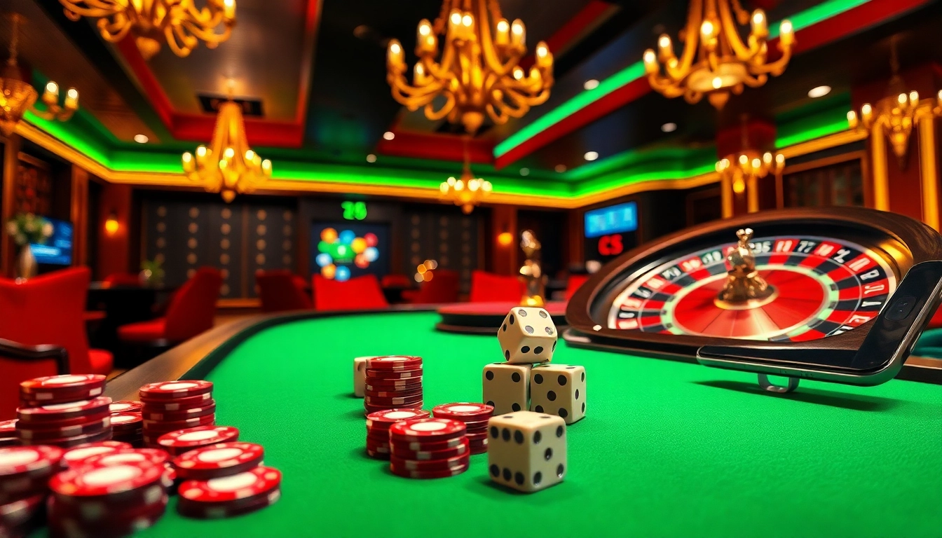 Experience the excitement of RR88 Trang Chủ with a lively casino table, chips, and online betting interface.