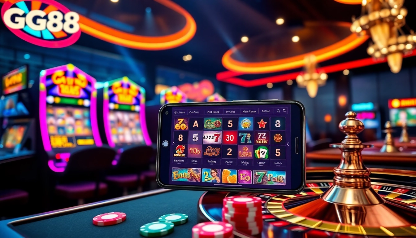 Experience the thrill of online gambling with GG88's exciting casino games and vibrant interface.