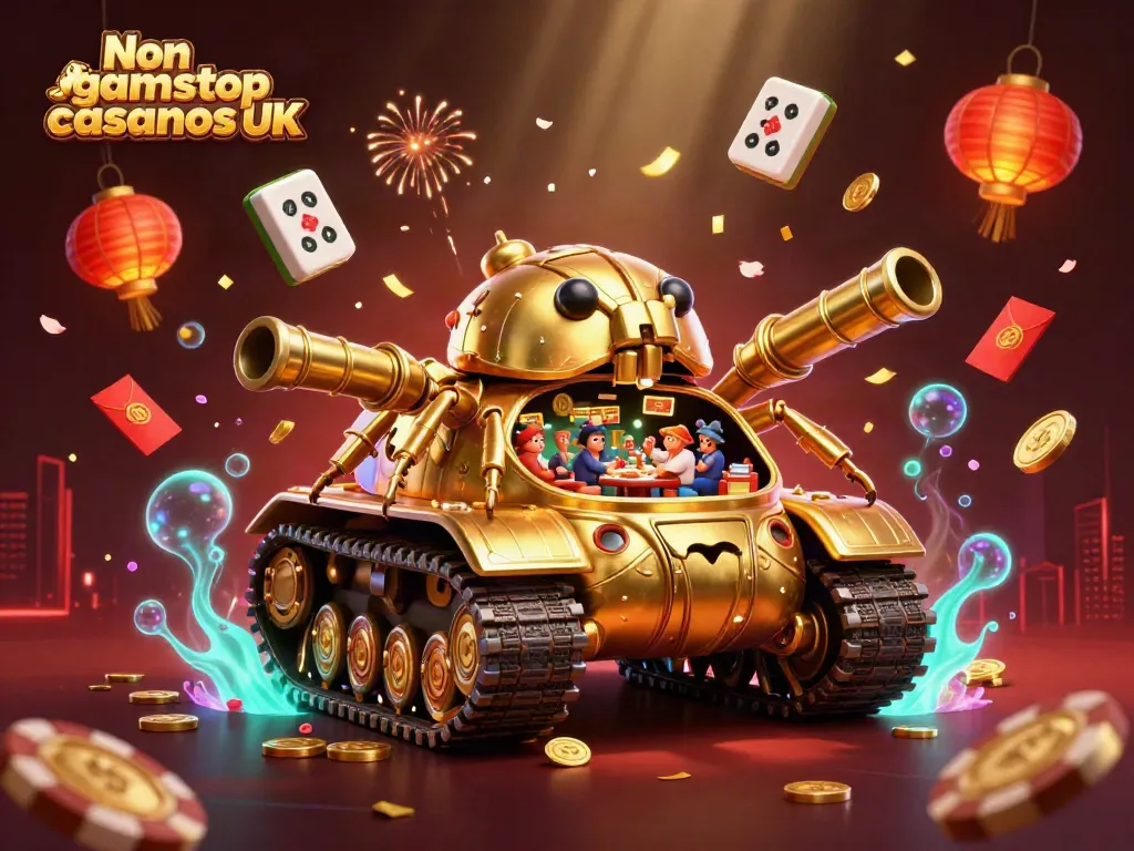 Experience the excitement of Non gamstop casinos UK through a vibrant 3D casino scene.