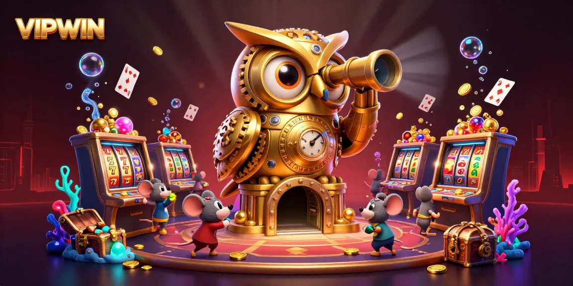 Engage in thrilling casino action with VIPWIN on the lively floor filled with vibrant slot machines.