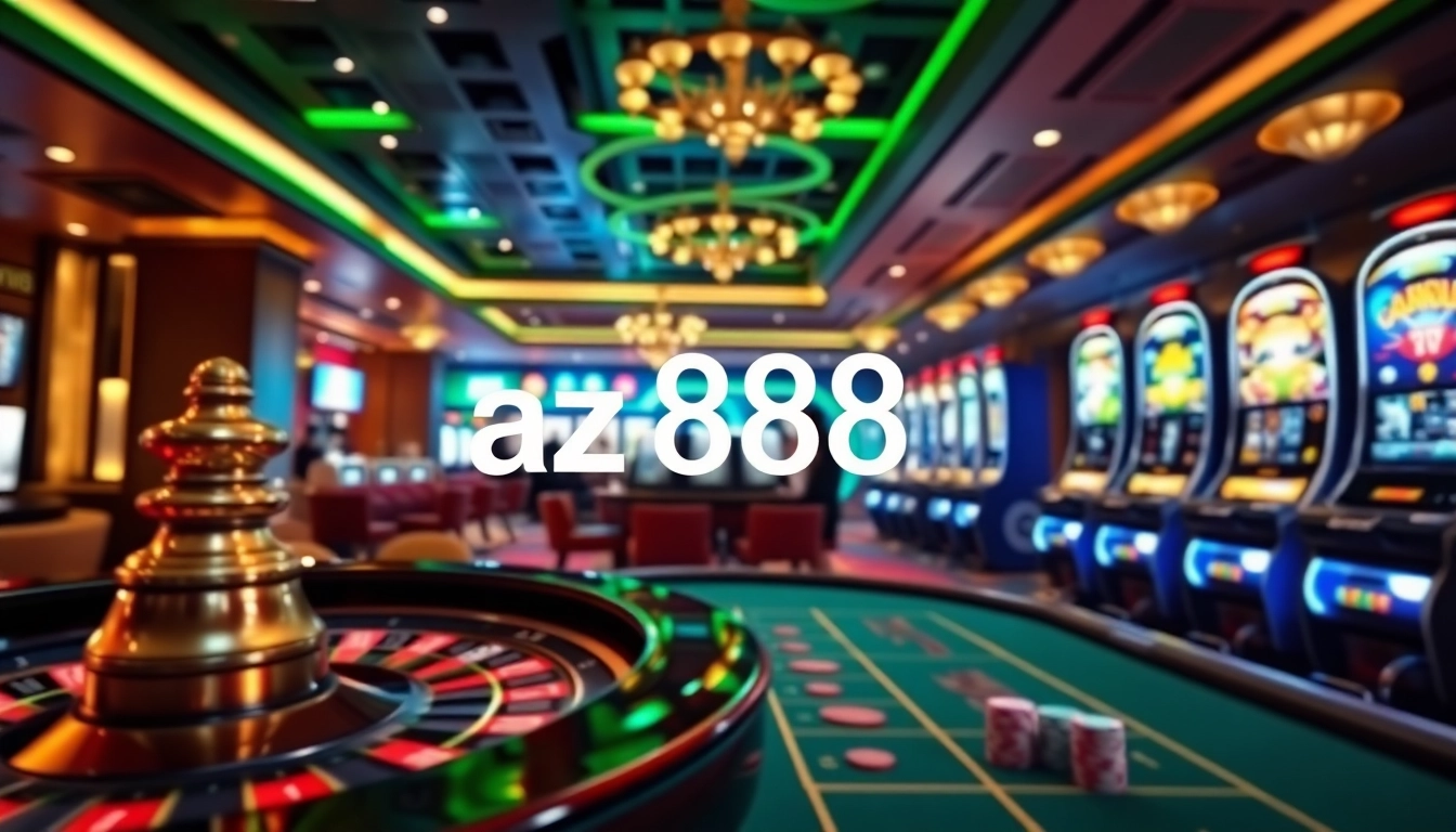 Experience thrilling games at az 888 online casino featuring poker tables and roulette wheels.