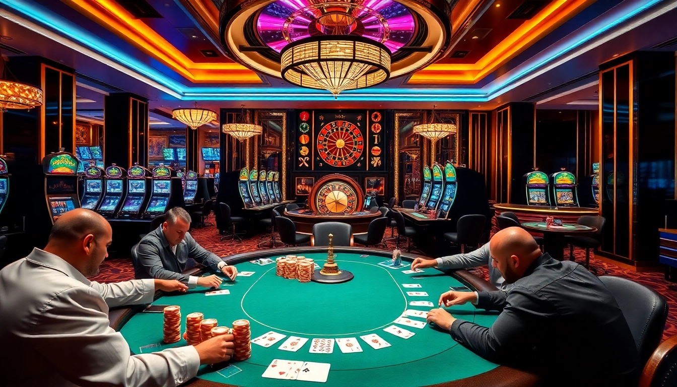 Experience the thrill of rikvip with professional poker players in an upscale casino setting.