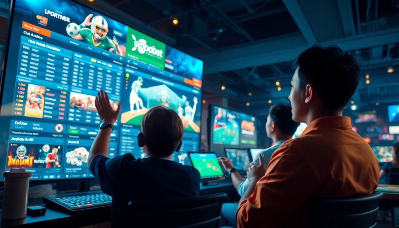 Engaging scene of online betting at sbobet.dance, showcasing sports and casino excitement.
